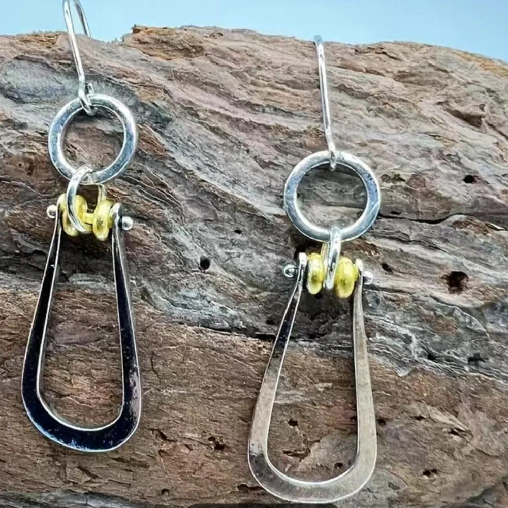 Boho Silver and Gold Dangle Earrings